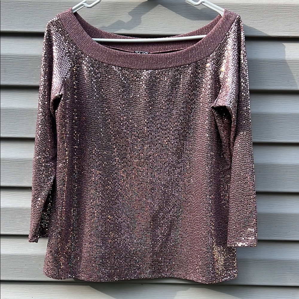 Clara Sun Woo | Sparkly Metallic Shiny Blouse size Medium
